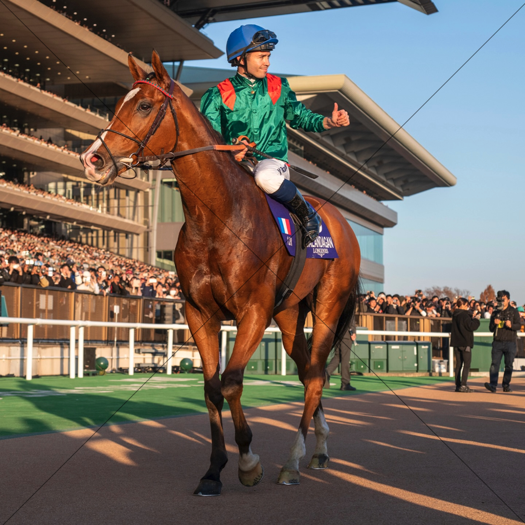 CALANDAGAN And Mickael Barzalona Thumbs Up Parade 6" x 6" Photo Print