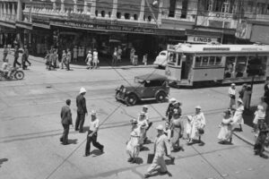 City Tram And Pedestrians Street Scene 6" x 4" Photo Print