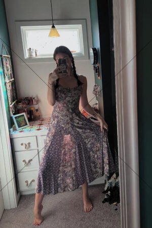 Young Woman Floral Mirror Dress Selfie 6" x 4" Photo Print