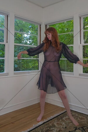 Sheer Black Dress Window Pose 6" x 4" Photo Print