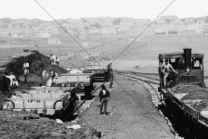 Excavation of Kensington Hill tip wagons line 6" x 4" Photo Print