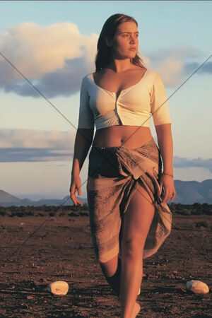 Kate Winslet Walking In Coastal Sunset Landscape 6" x 4" Photo Print