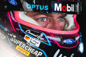 Chaz Mostert intense eyes inside pink Optus race helmet 6" x 4" Photo Print