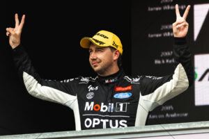 Chaz Mostert double peace sign on Adelaide podium stage 6" x 4" Photo Print