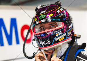 Chaz Mostert Helmet Close Up in Garage at Adelaide A4 Poster Print