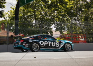 Chaz Mostert Optus Mustang Side Profile Trackshot Adelaide A4 Poster Print