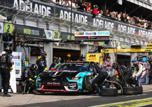 Chaz Mostert Optus Mustang Pit Stop Crew at Adelaide A4 Poster Print