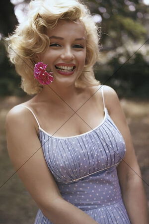 Marilyn Monroe 1956 Park Smile With Flower 6" x 4" Photo Print