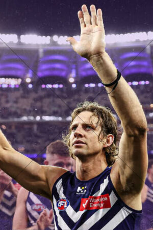 Nat Fyfe Fremantle Dockers Star Waving Under Stadium Lights 6" x 4" Photo Print