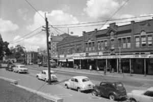 Vintage Australian Town Street Scene with Shops and Cars 1940s 6"x 4" Photo Print