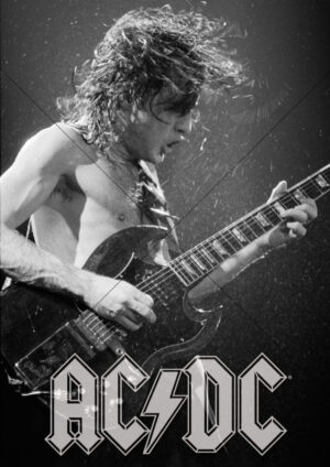 AC/DC Angus Young Live Performance A4 Poster Print