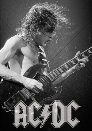 AC/DC Angus Young Live Performance A3 Poster Print
