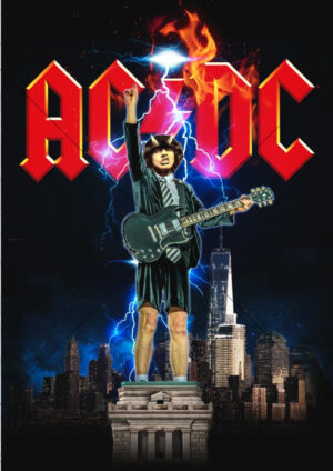 AC/DC Angus Young Devil Horns A3 Poster Print