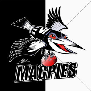 Collingwood FC Magpies Mascot Illustration 6x6 Photo Print