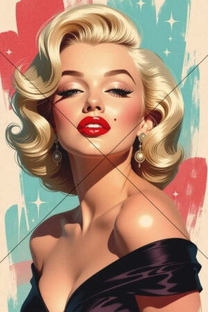 Marilyn Monroe Vintage Poster Style Glamour Portrait 6x4 Photo Print