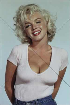Marilyn Monroe Smiling In White Top Portrait 6x4 Photo Print