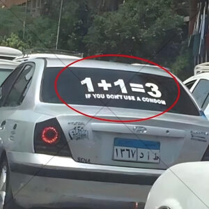 Funny Message On Rear Window Sticker 6x6 Photo Print