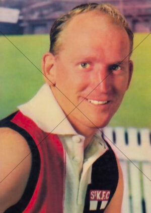 Darrel Baldock - St Kilda Saints 1964 Mobil Card A4 Poster Print