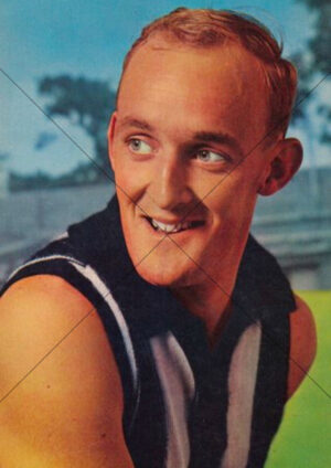 John Henderson Collingwood Magpies 1964 Mobil Card A4 Poster Print