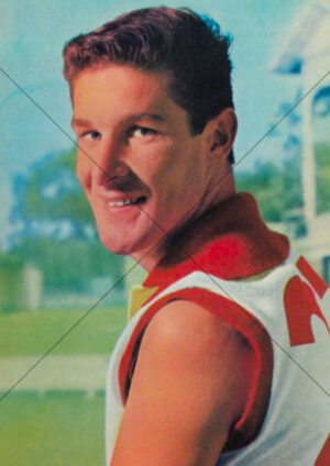 John Rantell South Melbourne Swans 1964 Mobil Card A4 Poster Print