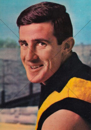 Neville Crowe Richmond Tigers 1964 Mobil Card A4 Poster Print