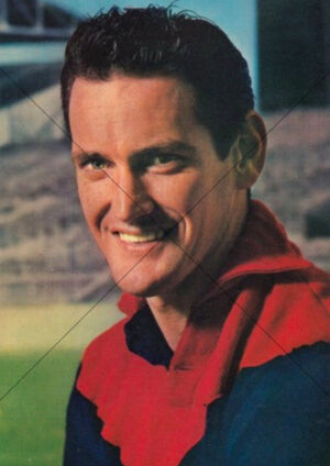 Tassie Johnson Melbourne Demons 1964 Mobil Card A4 Poster Print