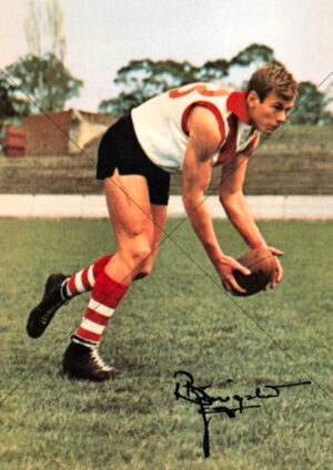 Bob Kingston South Melbourne Swans Ground Ball Pickup A4 Poster Print