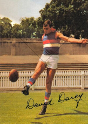 David Darcy Footscray Bulldogs In-Play Kick A4 Poster Print