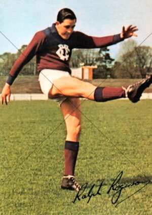 Ralph Rogerson Fitzroy Lions Long Kick Follow Through A4 Poster Print