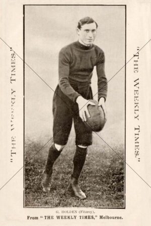 G. HOLDEN Fitzroy Weekly Times 1910 Set Pose With Ball 6x4 Photo Print