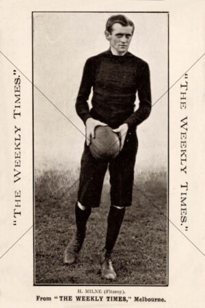 H. MILNE Fitzroy Weekly Times 1910 Standing With Ball 6x4 Photo Print
