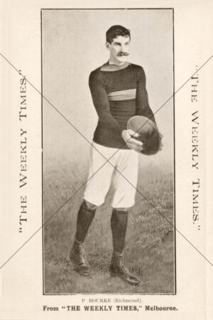 P. Bourke Richmond Holding Football Weekly Times 1910 6x4 Photo Print