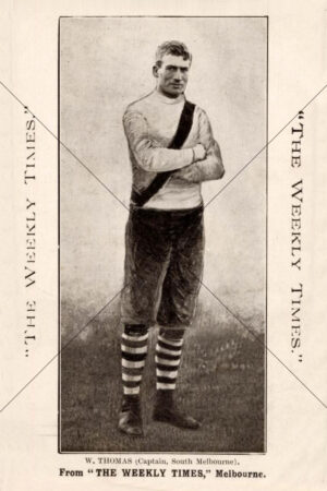 W. Thomas South Melbourne Captain 1910 Weekly Times Card 6x4 Photo Print
