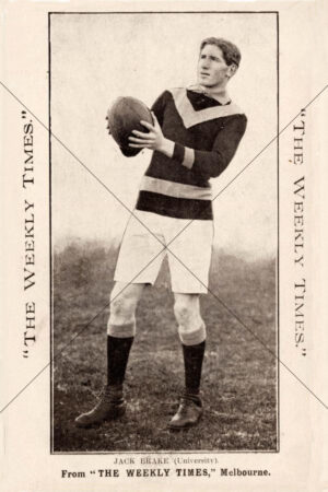 Jack Brake University 1910 Weekly Times Card 6x4 Photo Print