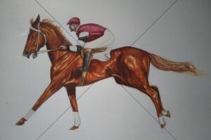 Phar Lap Jockey Racing Illustration 6x4 Photo Print