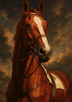 Phar Lap Chestnut Head Portrait A3 Poster Print