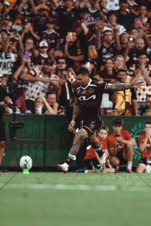 Adam Reynolds Broncos Striking Kick Action 6x4 Photo Print