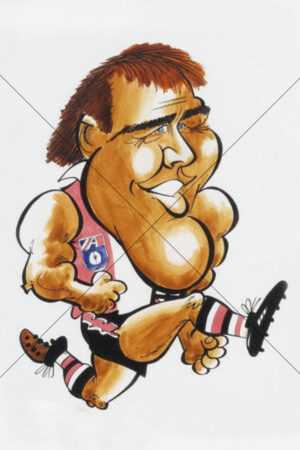 Tony Lockett St Kilda Caricature Big Boot Kick 6x4 Photo Print