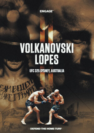 Alexander Volkanovski Vs Lopes UFC 325 Sydney Sepia A4 Poster Print