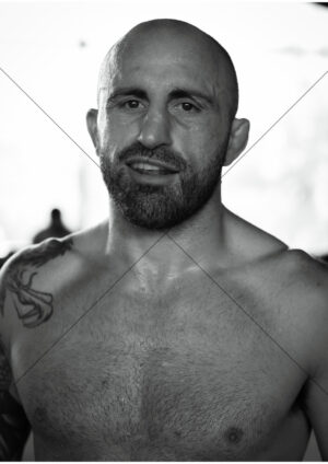 Alexander Volkanovski Smiling Portrait B-W Close-Up A4 Poster Print