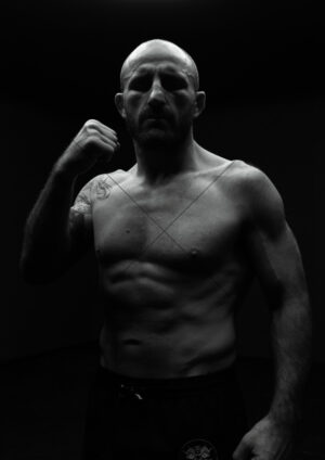 Alexander Volkanovski Raised Fist B-W Power Pose A4 Poster Print