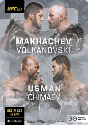 Alexander Volkanovski UFC 294 Makhachev Faceoff Poster A4 Poster Print