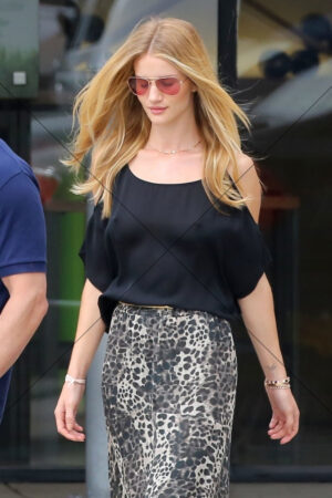 Portrait Of Blonde Woman In Black Top And Skirt 6x4 Photo Print