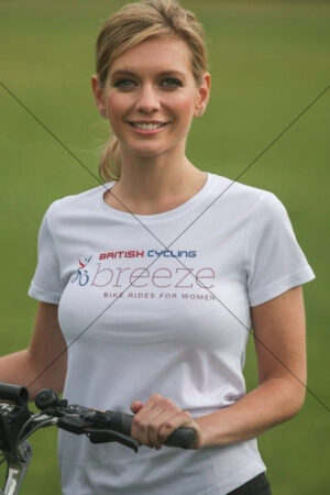 Rachel Riley Smiling With Bicycle British Cycling Tee 6x4 Photo Print