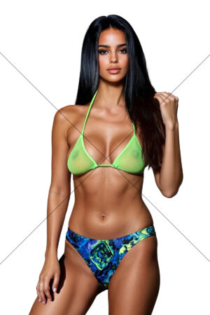 Portrait Of Woman In Green Bikini Studio Pose 6x4 Photo Print