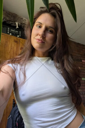 Woman In White Tee Casual Home Snapshot 6x4 Photo Print