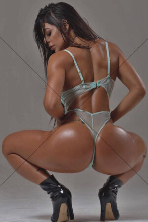 Woman In Sheer Lingerie Back View Studio Shot 6x4 Photo Print