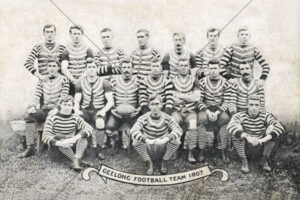 Geelong Football Team 1907 Striped Guernseys 6x4 Photo Print
