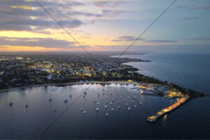 Mornington Bay Aerial Dusk Panorama 6x4 Photo Print