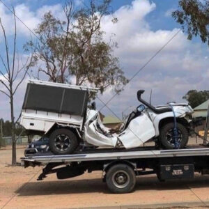 Flashback Wrecked 4WD On Tow Truck 6x6 Photo Print